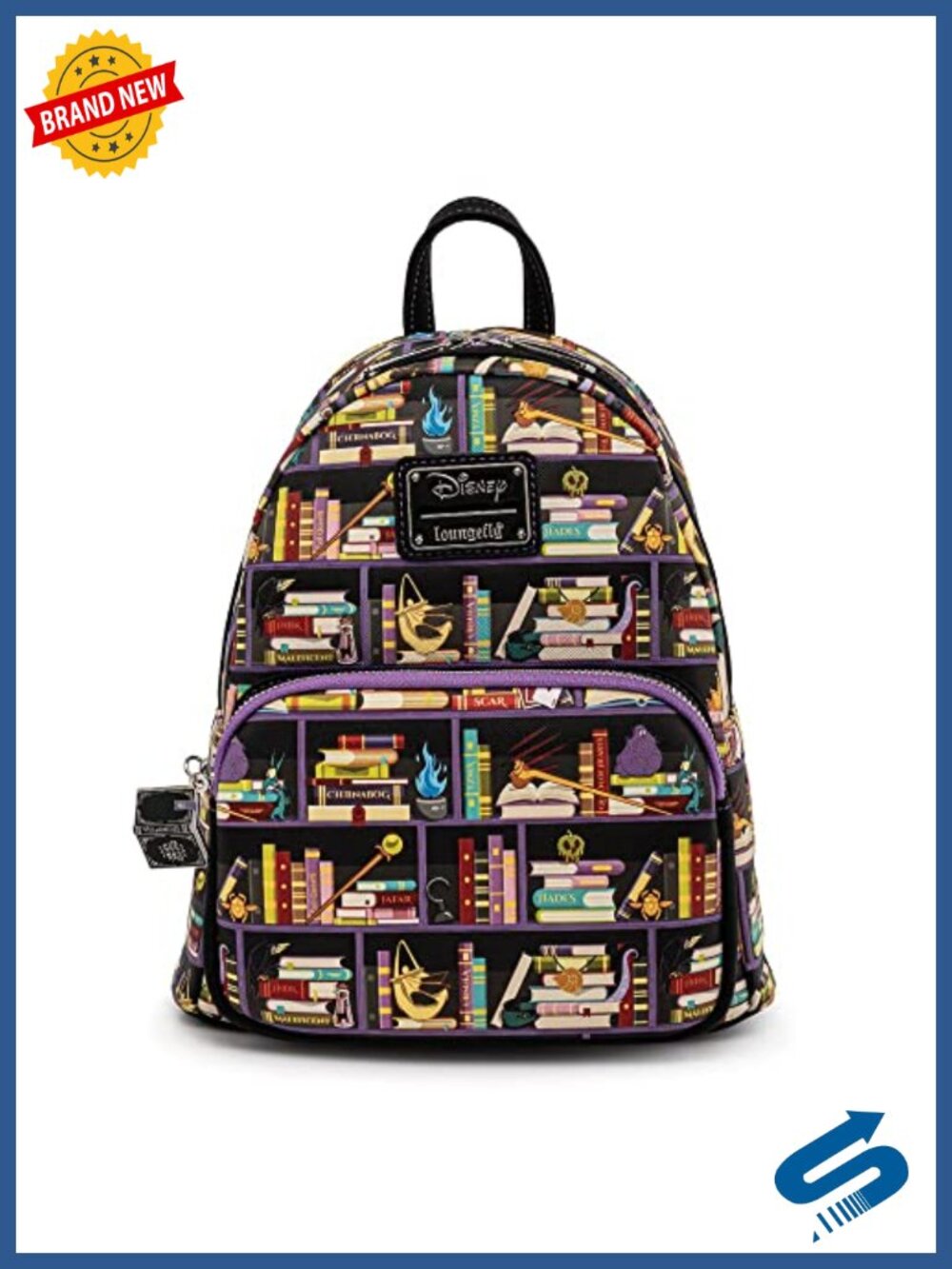 Loungefly Disney Villains Books Double Strap Shoulder Bag Faux Leather